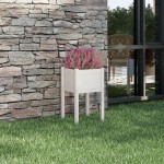 vidaXL Jardinieră de grădină, alb, 40x40x70 cm, lemn masiv de pin vidaXL Jardinieră de grădină, alb, 40x40x70 cm, lemn masiv de pin
