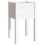 vidaXL Jardiniere de grădină, 2 buc., alb, 40x40x70 cm, lemn masiv pin