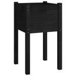 vidaXL Jardinieră de grădină, negru, 40x40x70 cm, lemn masiv de pin