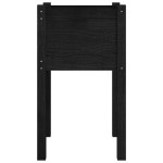 vidaXL Jardiniere grădină, 2 buc, negru, 40x40x70 cm, lemn masiv pin