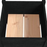 vidaXL Jardiniere grădină, 2 buc, negru, 40x40x70 cm, lemn masiv pin