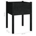 vidaXL Jardinieră de grădină, negru, 50x50x70 cm, lemn masiv de pin