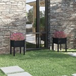 vidaXL Jardiniere de grădină, 2 buc., negru, 50x50x70cm lemn masiv pin vidaXL Jardiniere de grădină, 2 buc., negru, 50x50x70cm lemn masiv pin