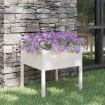 vidaXL Jardinieră de grădină, alb, 70x70x70 cm, lemn masiv de pin vidaXL Jardinieră de grădină, alb, 70x70x70 cm, lemn masiv de pin
