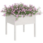 vidaXL Jardinieră de grădină, alb, 70x70x70 cm, lemn masiv de pin vidaXL Jardinieră de grădină, alb, 70x70x70 cm, lemn masiv de pin