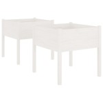 vidaXL Jardiniere de grădină, 2 buc., alb, 70x70x70 cm, lemn masiv pin vidaXL Jardiniere de grădină, 2 buc., alb, 70x70x70 cm, lemn masiv pin