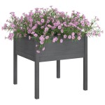 vidaXL Jardiniere de grădină, 2 buc., gri, 70x70x70 cm, lemn masiv pin vidaXL Jardiniere de grădină, 2 buc., gri, 70x70x70 cm, lemn masiv pin