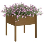 vidaXL Jardinieră de grădină, maro miere, 70x70x70 cm, lemn masiv pin vidaXL Jardinieră de grădină, maro miere, 70x70x70 cm, lemn masiv pin