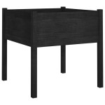 vidaXL Jardinieră de grădină, negru, 70x70x70 cm, lemn masiv de pin