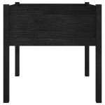 vidaXL Jardinieră de grădină, negru, 70x70x70 cm, lemn masiv de pin
