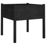vidaXL Jardiniere grădină, 2 buc., negru, 70x70x70 cm, lemn masiv pin