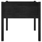 vidaXL Jardiniere grădină, 2 buc., negru, 70x70x70 cm, lemn masiv pin