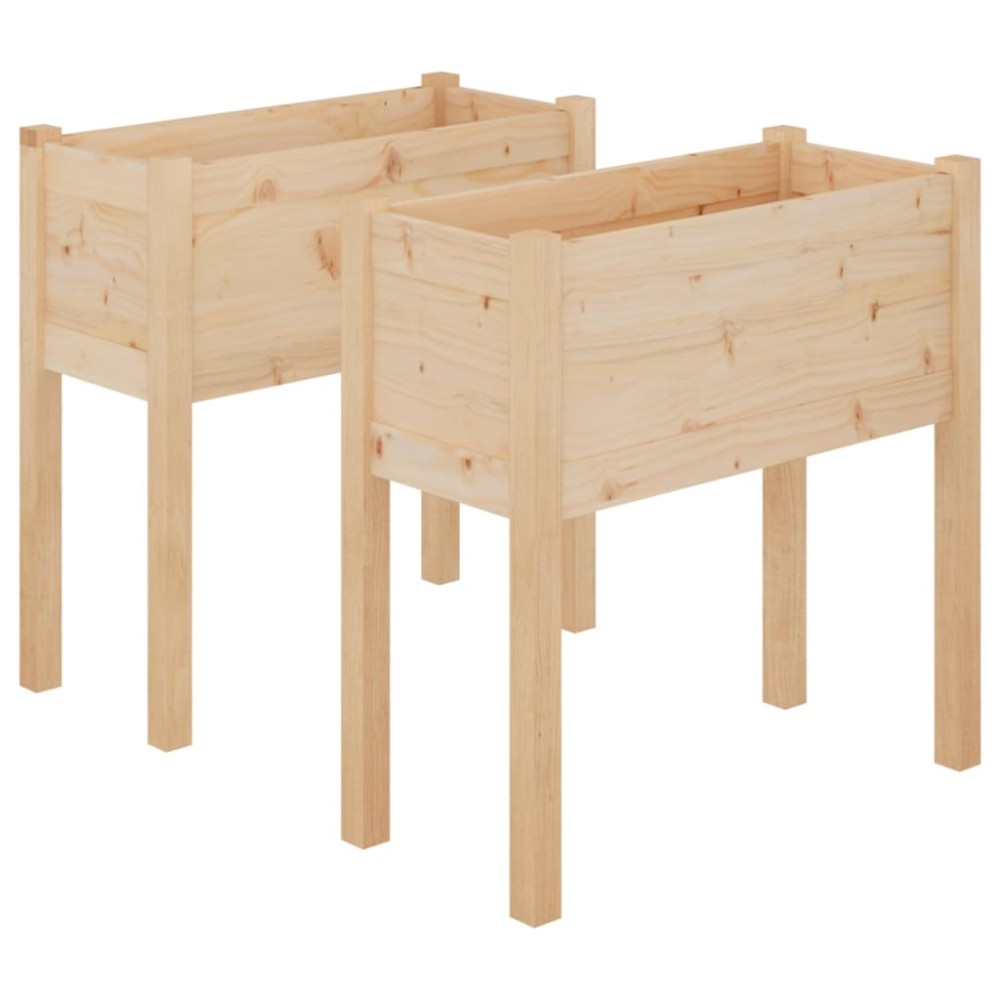 vidaXL Jardiniere de grădină, 2 buc., 70x31x70 cm, lemn masiv de pin