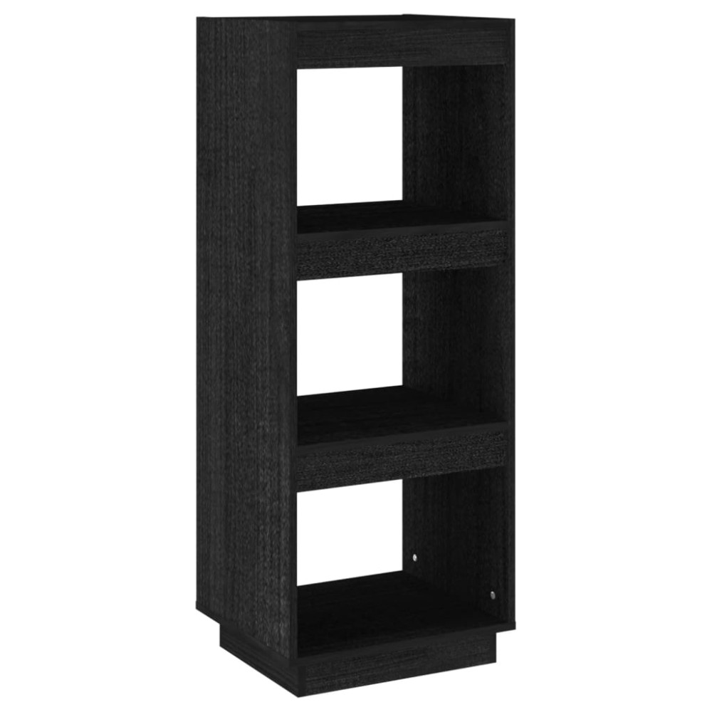 vidaXL Bibliotecă/Separator cameră negru 40x35x103 cm lemn masiv pin