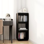 vidaXL Bibliotecă/Separator cameră negru 40x35x103 cm lemn masiv pin