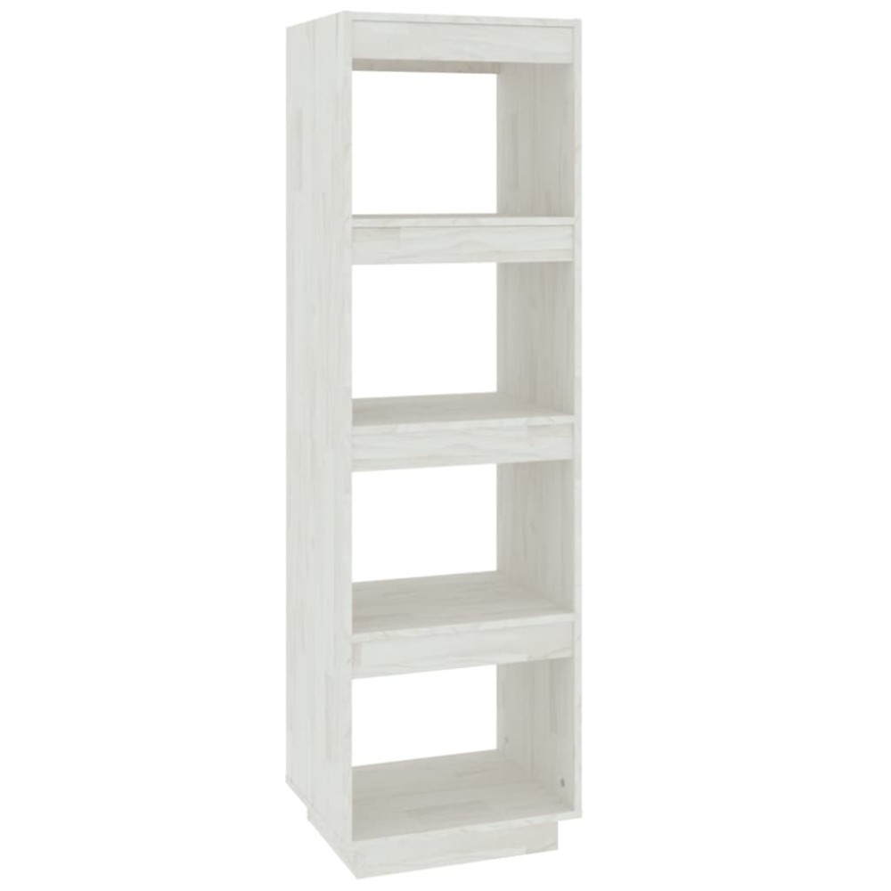 vidaXL Bibliotecă/Separator cameră, alb, 40x35x135 cm, lemn masiv pin