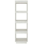 vidaXL Bibliotecă/Separator cameră, alb, 40x35x135 cm, lemn masiv pin vidaXL Bibliotecă/Separator cameră, alb, 40x35x135 cm, lemn masiv pin
