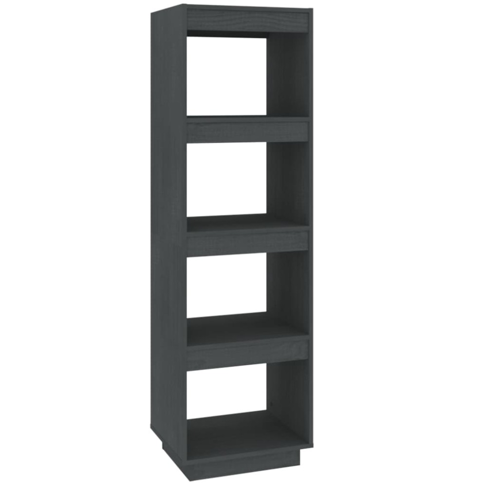 vidaXL Bibliotecă/Separator cameră, gri, 40x35x135 cm, lemn masiv pin
