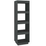 vidaXL Bibliotecă/Separator cameră, gri, 40x35x135 cm, lemn masiv pin vidaXL Bibliotecă/Separator cameră, gri, 40x35x135 cm, lemn masiv pin
