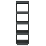 vidaXL Bibliotecă/Separator cameră, gri, 40x35x135 cm, lemn masiv pin vidaXL Bibliotecă/Separator cameră, gri, 40x35x135 cm, lemn masiv pin