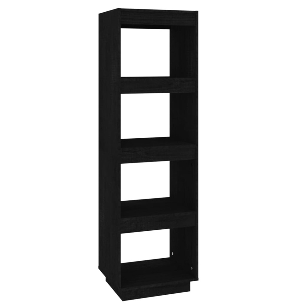 vidaXL Bibliotecă/Separator cameră negru 40x35x135 cm lemn masiv pin
