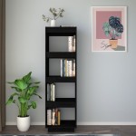 vidaXL Bibliotecă/Separator cameră negru 40x35x135 cm lemn masiv pin