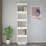 vidaXL Bibliotecă/Separator cameră alb 40x35x167 cm lemn masiv de pin