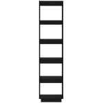 vidaXL Bibliotecă/Separator cameră negru 40x35x167 cm lemn masiv pin
