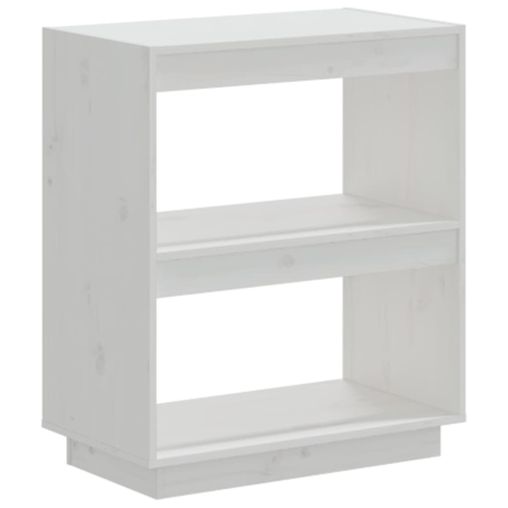 vidaXL Bibliotecă, alb, 60x35x71 cm, lemn masiv de pin