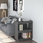 vidaXL Bibliotecă, gri, 60x35x71 cm, lemn masiv de pin vidaXL Bibliotecă, gri, 60x35x71 cm, lemn masiv de pin
