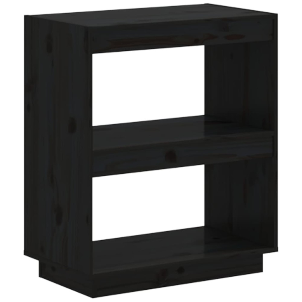 vidaXL Bibliotecă, negru, 60x35x71 cm, lemn masiv de pin
