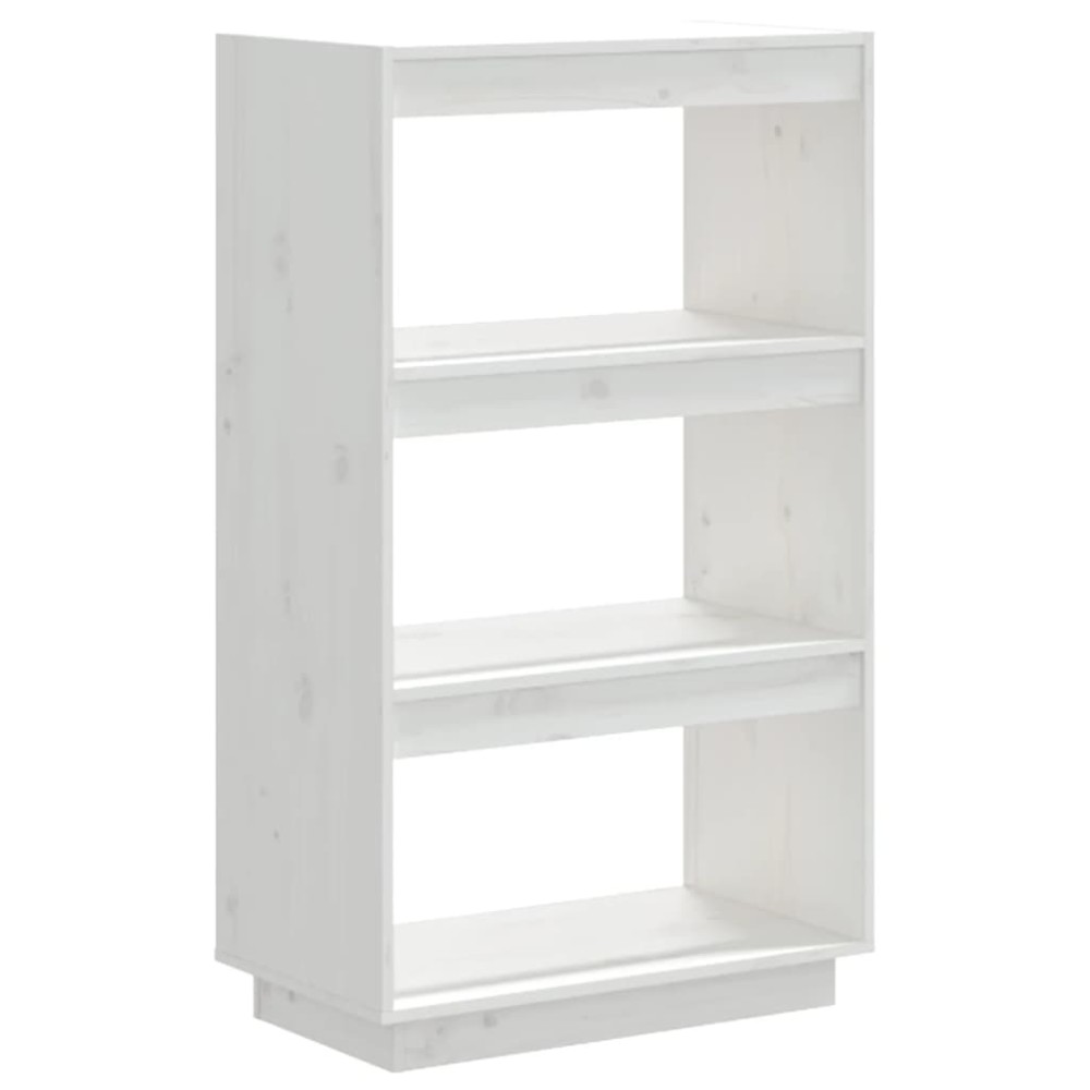 vidaXL Bibliotecă/Separator cameră alb 60x35x103 cm lemn masiv de pin