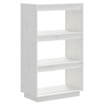 vidaXL Bibliotecă/Separator cameră alb 60x35x103 cm lemn masiv de pin