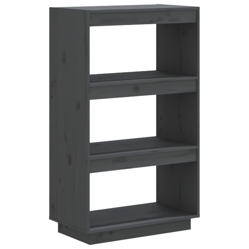 vidaXL Bibliotecă/Separator cameră, gri, 60x35x103 cm, lemn masiv pin