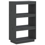 vidaXL Bibliotecă/Separator cameră, gri, 60x35x103 cm, lemn masiv pin vidaXL Bibliotecă/Separator cameră, gri, 60x35x103 cm, lemn masiv pin