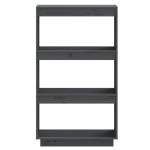vidaXL Bibliotecă/Separator cameră, gri, 60x35x103 cm, lemn masiv pin vidaXL Bibliotecă/Separator cameră, gri, 60x35x103 cm, lemn masiv pin