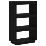 vidaXL Bibliotecă/Separator cameră negru 60x35x103 cm lemn masiv pin