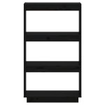 vidaXL Bibliotecă/Separator cameră negru 60x35x103 cm lemn masiv pin