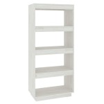 vidaXL Bibliotecă/Separator cameră, alb, 60x35x135 cm, lemn masiv pin