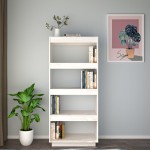 vidaXL Bibliotecă/Separator cameră, alb, 60x35x135 cm, lemn masiv pin