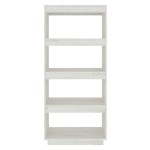vidaXL Bibliotecă/Separator cameră, alb, 60x35x135 cm, lemn masiv pin