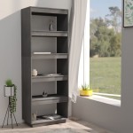 vidaXL Bibliotecă/Separator cameră, gri, 60x35x167 cm, lemn masiv pin vidaXL Bibliotecă/Separator cameră, gri, 60x35x167 cm, lemn masiv pin