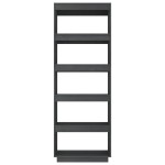 vidaXL Bibliotecă/Separator cameră, gri, 60x35x167 cm, lemn masiv pin vidaXL Bibliotecă/Separator cameră, gri, 60x35x167 cm, lemn masiv pin