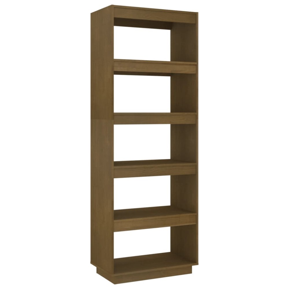 vidaXL Bibliotecă/Separator cameră, maro miere, 60x35x167 cm, lemn pin