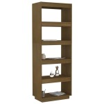 vidaXL Bibliotecă/Separator cameră, maro miere, 60x35x167 cm, lemn pin vidaXL Bibliotecă/Separator cameră, maro miere, 60x35x167 cm, lemn pin