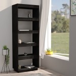 vidaXL Bibliotecă/Separator cameră negru 60x35x167 cm lemn masiv pin