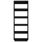 vidaXL Bibliotecă/Separator cameră negru 60x35x167 cm lemn masiv pin