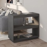 vidaXL Bibliotecă, gri, 80x35x71 cm, lemn masiv de pin vidaXL Bibliotecă, gri, 80x35x71 cm, lemn masiv de pin