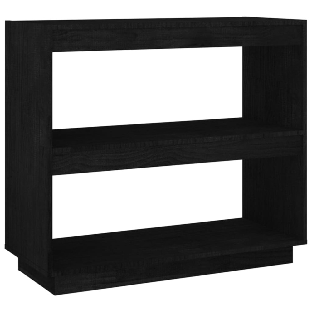 vidaXL Bibliotecă, negru, 80x35x71 cm, lemn masiv de pin