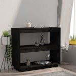 vidaXL Bibliotecă, negru, 80x35x71 cm, lemn masiv de pin vidaXL Bibliotecă, negru, 80x35x71 cm, lemn masiv de pin